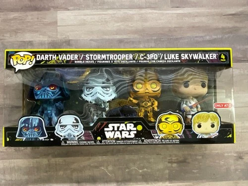 Funko Pop! Star Wars Darth Vader Stormtrooper C-3PO Luke Target 4-Pack -CN J