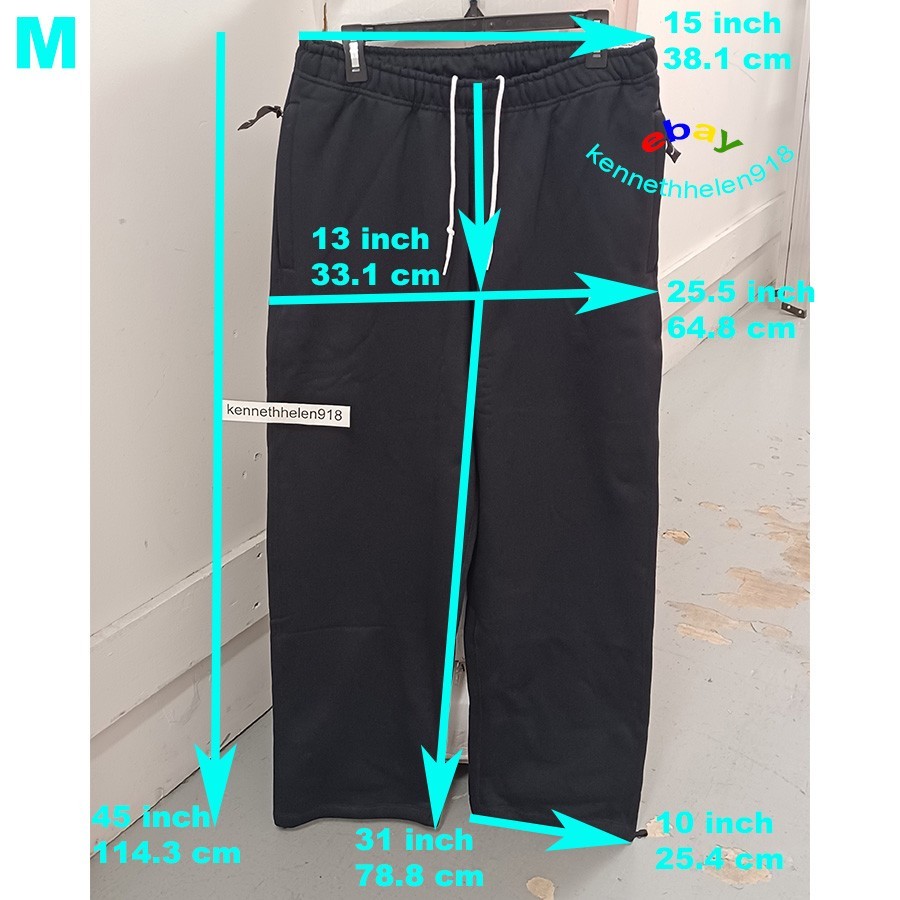 NIKE SOLO SWOOSH OPEN HEM FLEECE PANTS FN3342-010 BLACK MENS SIZE