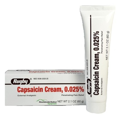 4 Pack Rugby Capsaicin Cream 0.025% Pain Relief 2.1 Oz (60 g) Each Fast Shipping