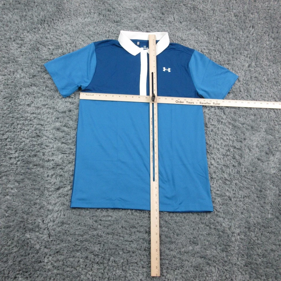Camisa Under Armour Niños YXL Extra Grande Azul Color Bloque Polo Rendimiento Nueva con Etiquetas Foto 3 de 4