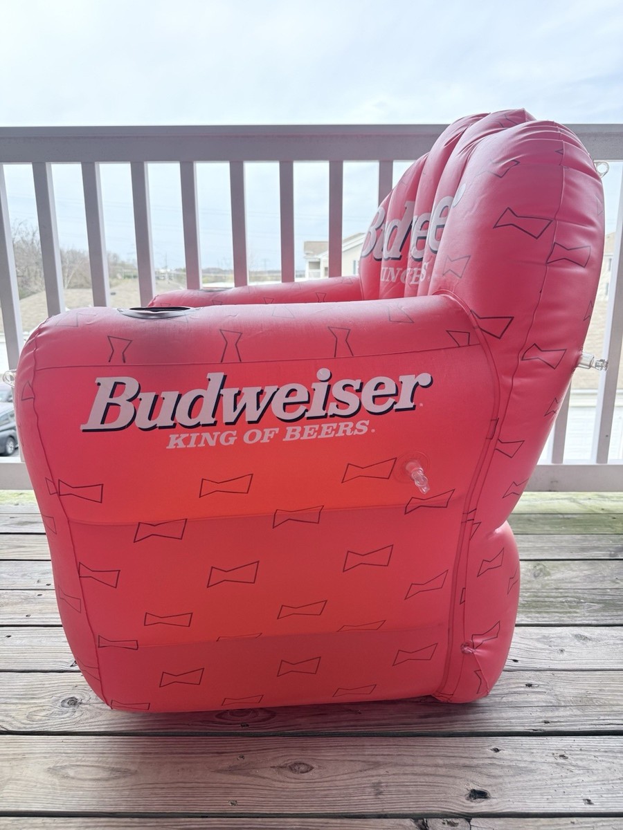 NEW Vintage Red Budweiser Huge Inflatable Cooler Chair Sofa 1990s