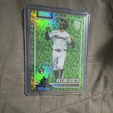Topps 2026 Series 1 Maximo Acosta Rookie Green Foil Parallel #172 Miami Marlins