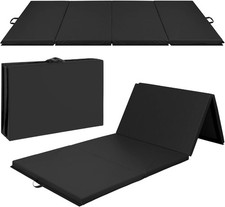 Folding Gym Mat 4-Panel Exercise Gymnastics Aerobics Workout 10ftx4ftx2in