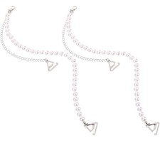 NEW 1 Pair Womens OSFM Adjustable Pearl Chain Bra Straps For Bras Dresses Tops