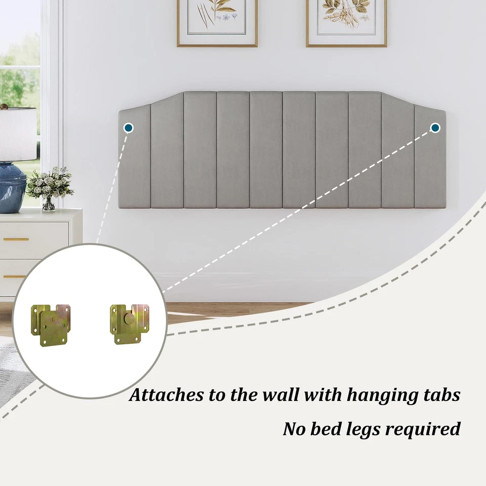 King Size Headboard Only, Velvet Upholstered Headboard King/California King S... - Image 4 of 4