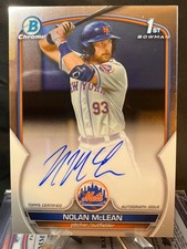 2023 Bowman Draft Chrome Nolan McLean 1st Bowman RC Auto NY Mets