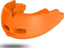 Youth Adult Mouth Guard for Braces Sports, Sparring, Dark Orange/Strapped 
