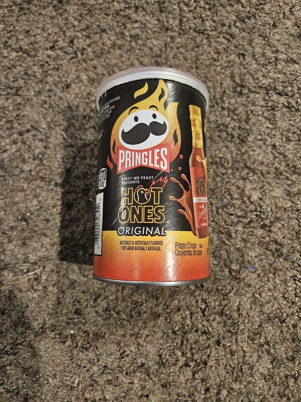 Pringles Hot Ones Original Classic Hot Sauce 2.5 Ounces Small Travel Can