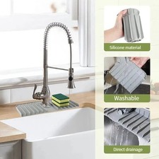Faucet Splash Guard Silicone Sink Water Drip Pad Mat Drying Tray Bath Kitchen UK