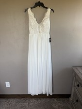 Bridal Wedding Gown Maxi Dress Ivory Small New