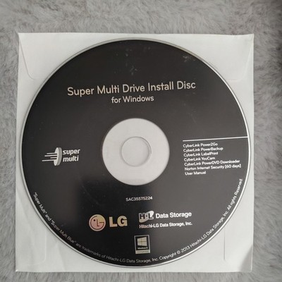 LG Super Multi Drive Install Disk W/ Cyberlink Power 2 Go, LabelPrint... - READ