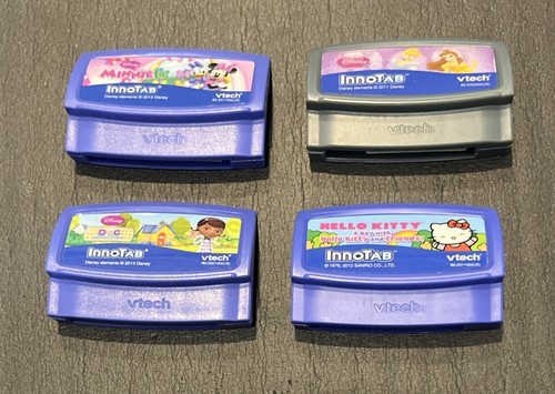 Lot 4 Vtech InnoTab Cartridge Video Games Minnie Hello Kitty Doc McStuffins etc - Picture 1 of 5