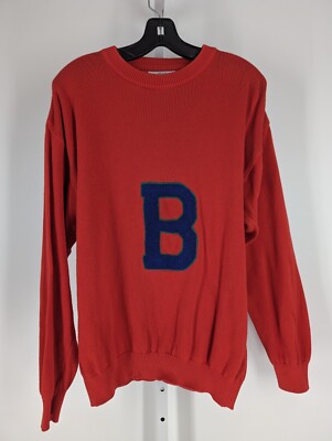 Pull Manches 3/4 Benetton Orange - Laine Mixte, Taille S/M, Fabriqué En Italie, Occasion