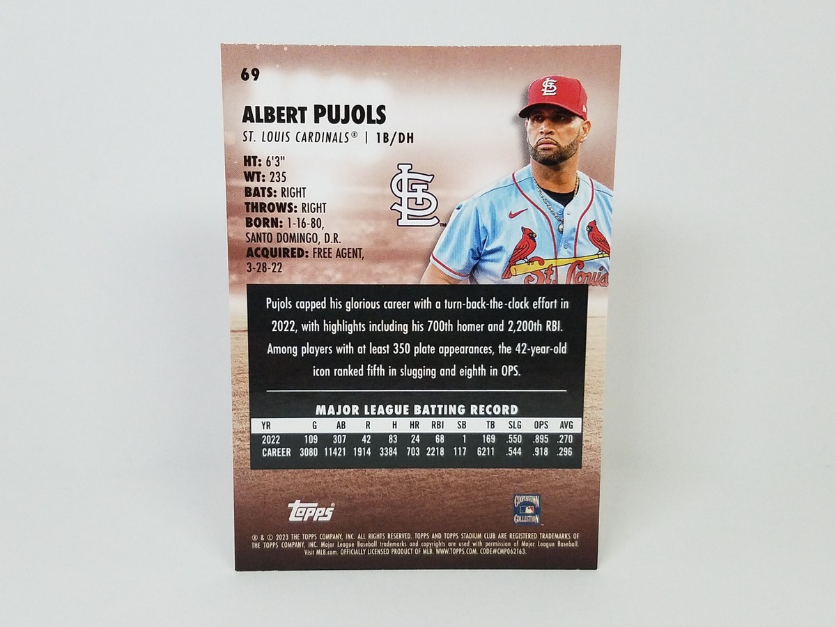 2023 Stadium Club #69 Albert Pujols, St. Louis Cardinals