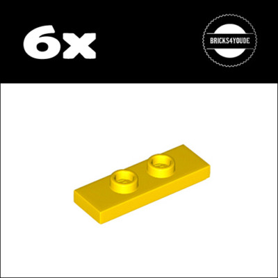 Lego    34103   Plate, Modified 1 x 3 with 2 Studs   Yellow / Gelb   6x   NEU
