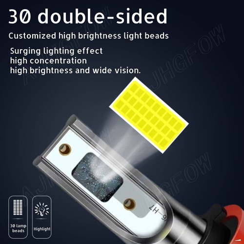 AJHGFOW 9005 9006 LED Headlight Bulb Combo Kit High Low Beam 6000K 240W 36000LM - Picture 4 of 13