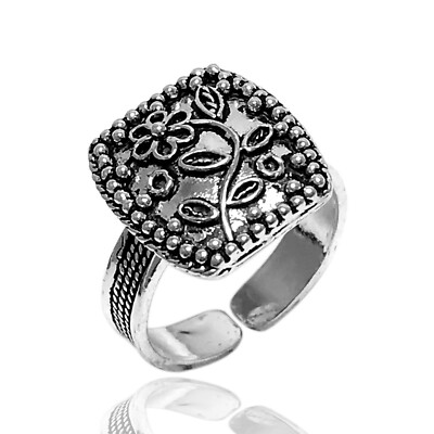 Filigraner türkischer traditioneller anatolischer Damenring Blumenmuster Silber