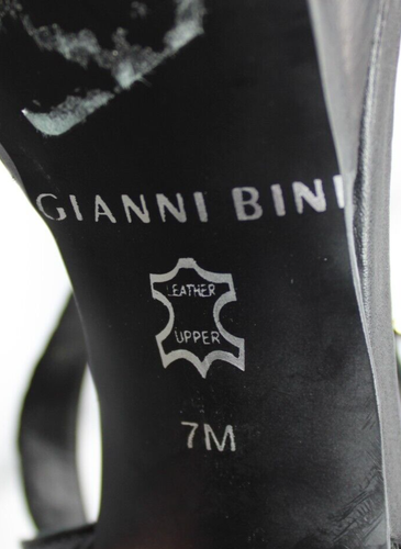 Sandalias para mujer Gianni Bini tacones 7 M cuero negro con arco correa al tobillo punta abierta - Imagen 9 de 11
