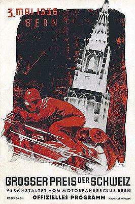 Gran Premio de Suiza 1936 carrera de motos - imán publicitario promocional - Imagen 1 de 2