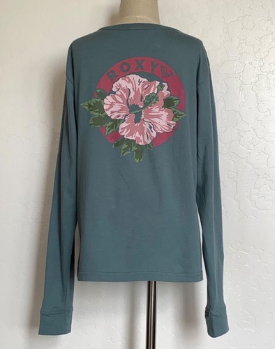 ROXY GIRLS LONG SLEEVE, FLOWER DESIGN, SEA GREEN, XL(14) - Picture 2 of 3