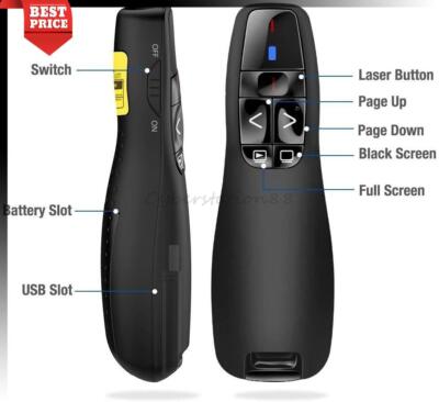 2.4 GHz USB Presenter Powerpoint Clicker Präsentation Fernbedienung Wireless -