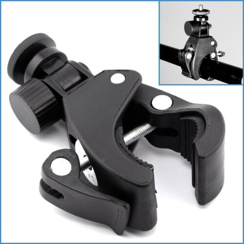 Heavy Duty Handlebar Pole Clamp 1/4" Camera Mount Handle Bar Mounting Bicycle - Picture 1 of 6