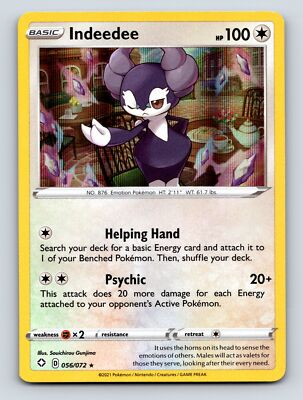 Basic Indeedee HP 100 Helping Hand Psychic Attack Rarity Colorful