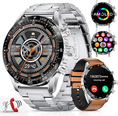 Smartwatch Herren mit Telefonfunktion Armbanduhr für iPhone Samsung Huawei