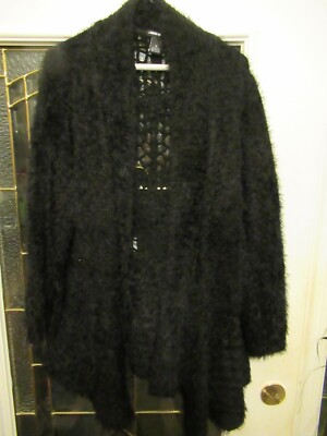 HDR Lauren Michelle Black long Sleeve Button Sweater Size XL