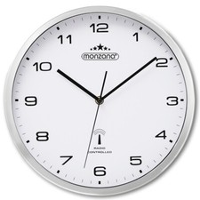 MONZANA® Wanduhr Funkuhr Quarz Analog ø31cm Auto Zeitumstellung Wohnzimmer Weiß