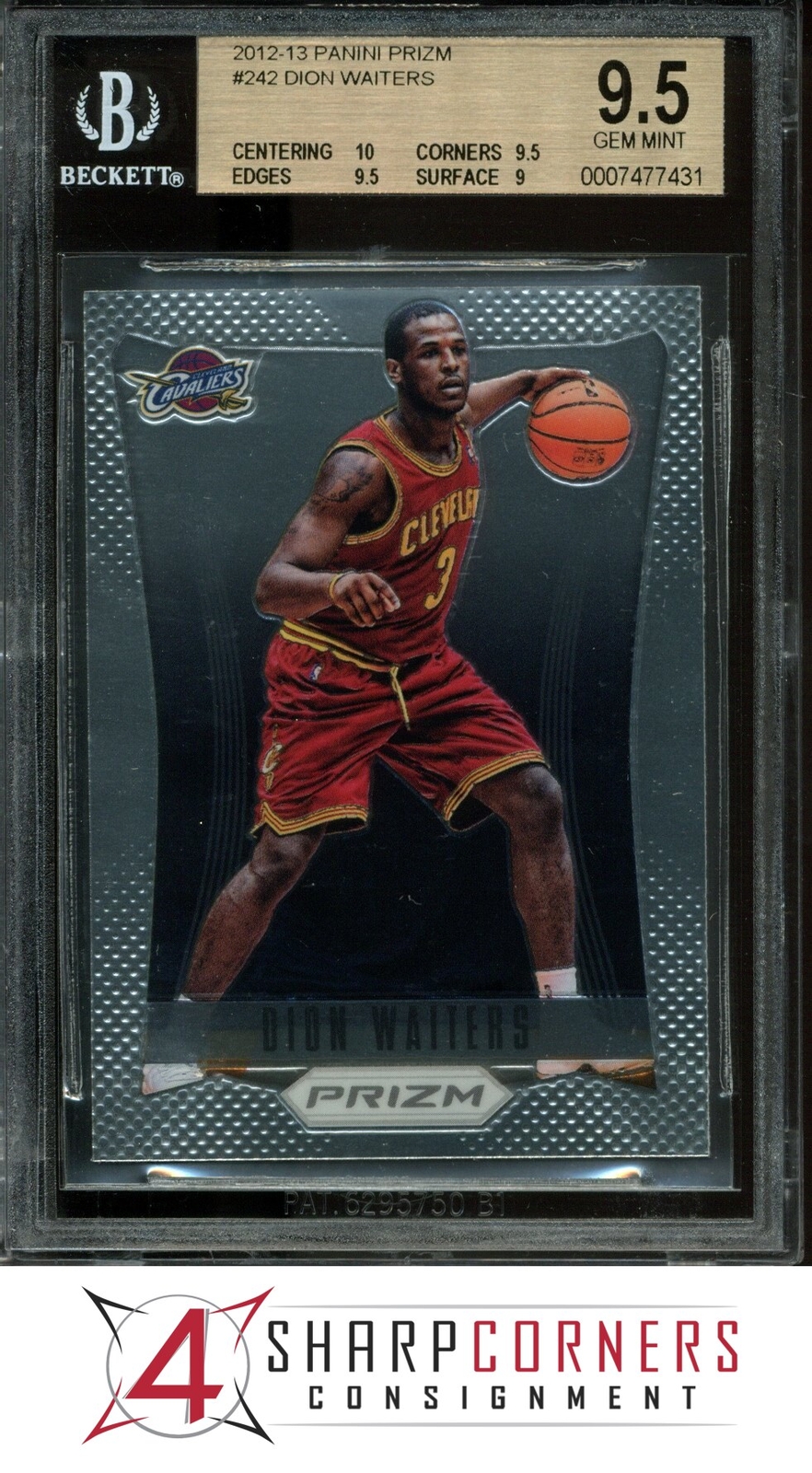 2012 PANINI PRIZM #242 DION WAITERS RC CAVALIERS BGS 9.5 GEM MINT