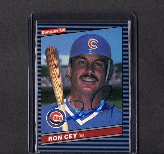 1986 DONRUSS VINTAGE CARD SIGNED IP AUTO RON CEY CHICAGO CUBS GREAT