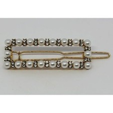 6 PZ Molletta Pinza forma di Rettangolo con perle DECORAZIONE BOMBONIERA 0U9L