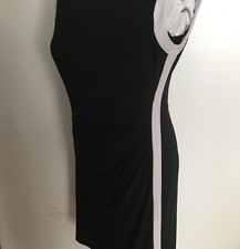 Chaps Sporty Black Dress With Racer Stripes 