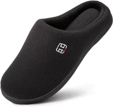 HomeIdeas Men's Coral Fleece Lining  High Density Memory Foam Classic SZ 7-8