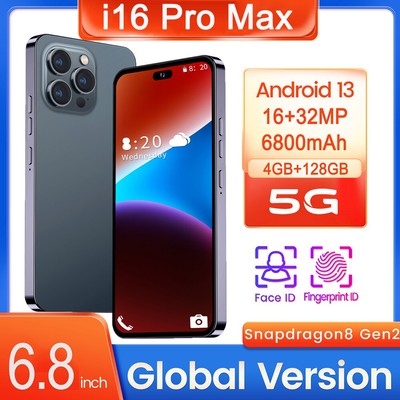 NEW i16 Pro Max 5G Unlocked 128GB Smartphone Android13 Dual SIM Cheap Phone 2025