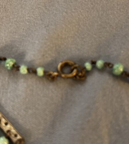 Vintage Art Deco Czech Peking Glass Petite Fringe Necklace - Picture 7 of 9