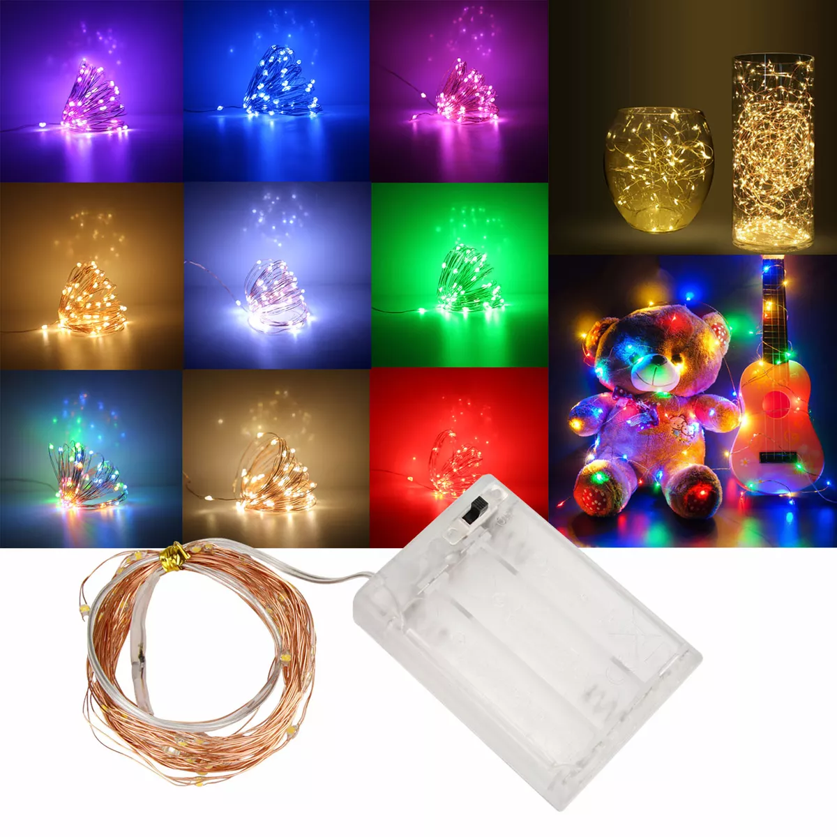 LED String Copper Wire Fairy Lights Battery Powered Xmas Party DIY Light RC1083