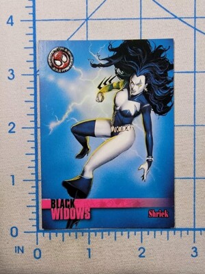 Spider-Man Premium '96 Black Widows WANTED Shriek #61 Peter Bollinger Card