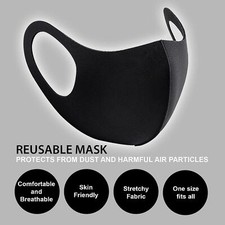 Pack 10 Face Mask Black Reusable Washable Breathable Dust Mouth Cover CHEAP UK
