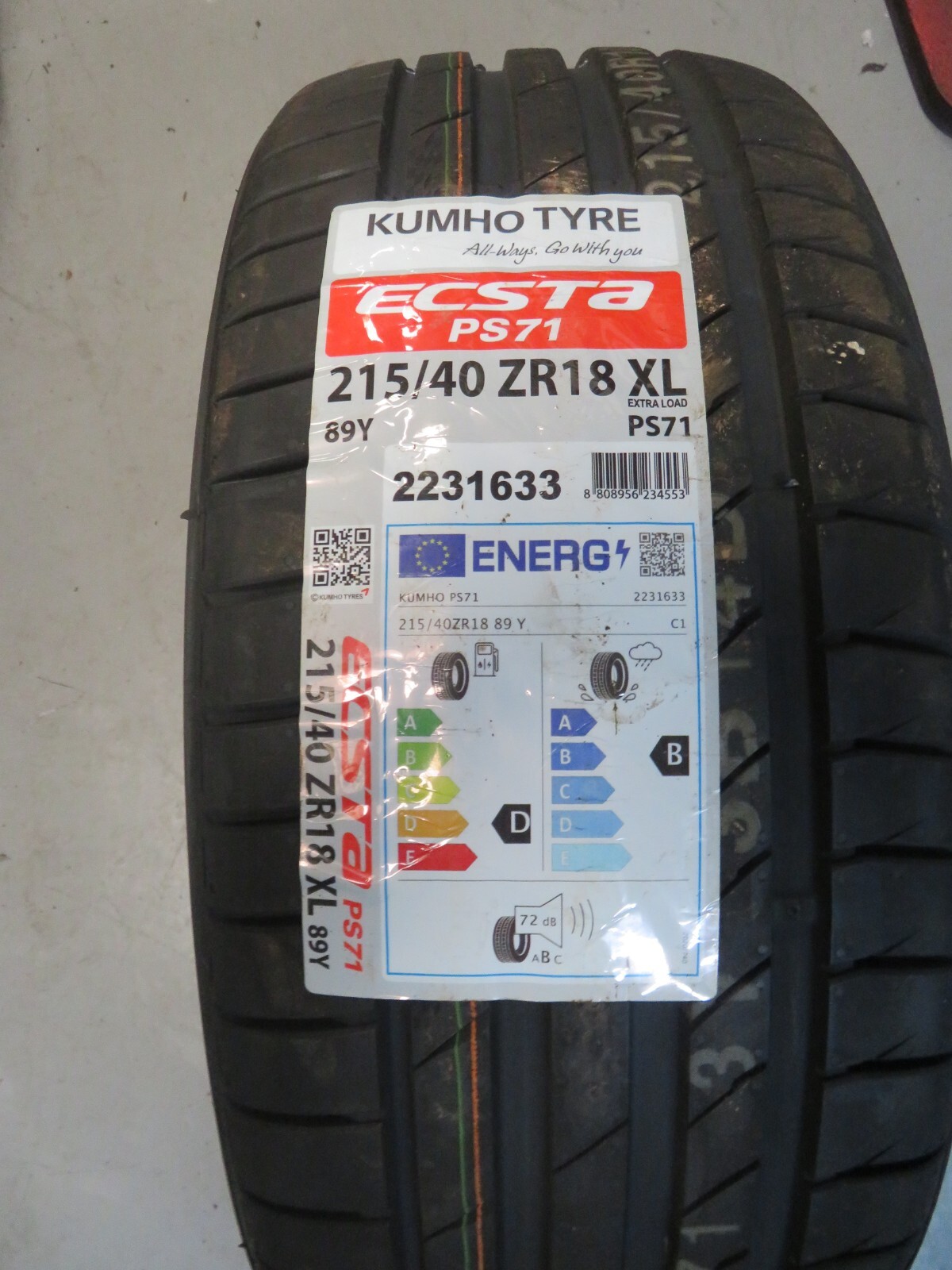 KUMHO ECSTA TYRE PS71 215/40 R18 89Y PS71 XL NEW