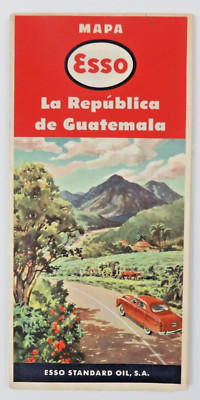 Vintage Esso Mapa La Republica de Guatemala