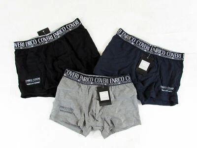 6 BOXER UOMO ENRICO COVERI ART.1500 IN COTONE ELASTICIZZATO TAGLIA S-M-L-XL-XXL