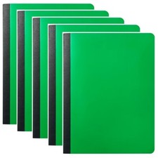 POLY Composition Book COLLEGE Ruled GREEN 5 Pack Pen Gear 80 Pages 7.5"x9.75"