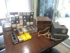 Airequipt Superba 77 slide projector  33 slide boxes  memor -ease converter