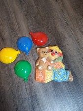 4 Vintage Plastic Balloons Wall Art burwood And Bear Clown USA