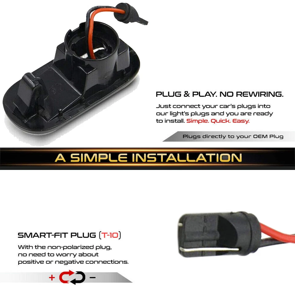 Lente de humo LED secuencial LED para guardabarros delantero luz marcadora lateral Fit 01-09 Honda Civic Foto 4 de 4
