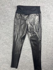 Assets By Spanx Faux Leather Leggings Women's Medium Black Shaping Ankle