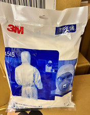 3M 4545 Disposable Protective Coverall Suit White - Type 5/6 - Size Large