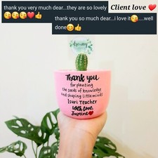 Hand-Painted 'Thank You' Clay Pot - Customizable Gift For Teachers